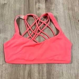 Lululemon bright coral free to be (wild) bra size 8
